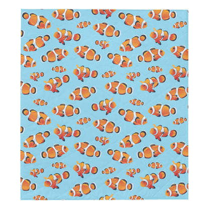 Clownfish Pattern Print Design 01 Premium Quilt