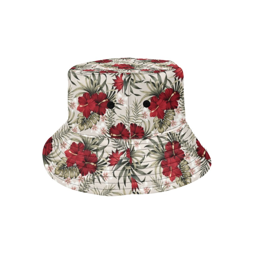 Hibiscus Print Design LKS3011 Unisex Bucket Hat