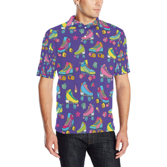 Roller skate Colorful Pattern Print Design A05 Men Polo Shirt