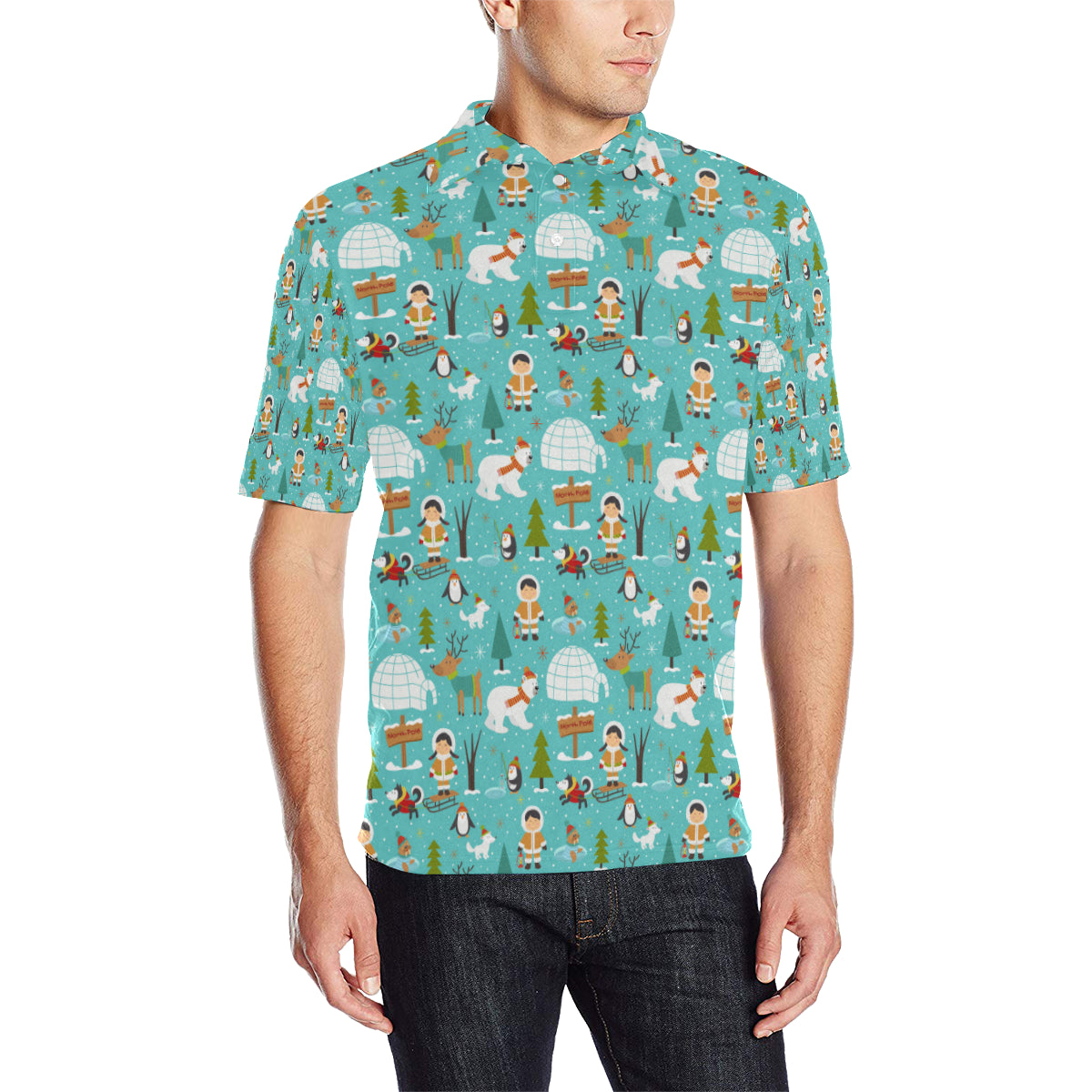 Eskimo Pattern Print Design 01 Men Polo Shirt