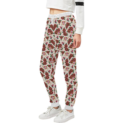 Old School Tattoo Rose Pattern Unisex Sweatpants