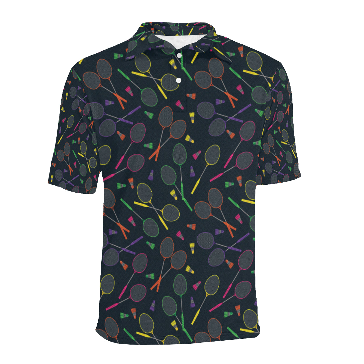 Badminton Pattern Print Design 04 Men Polo Shirt