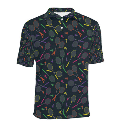 Badminton Pattern Print Design 04 Men Polo Shirt