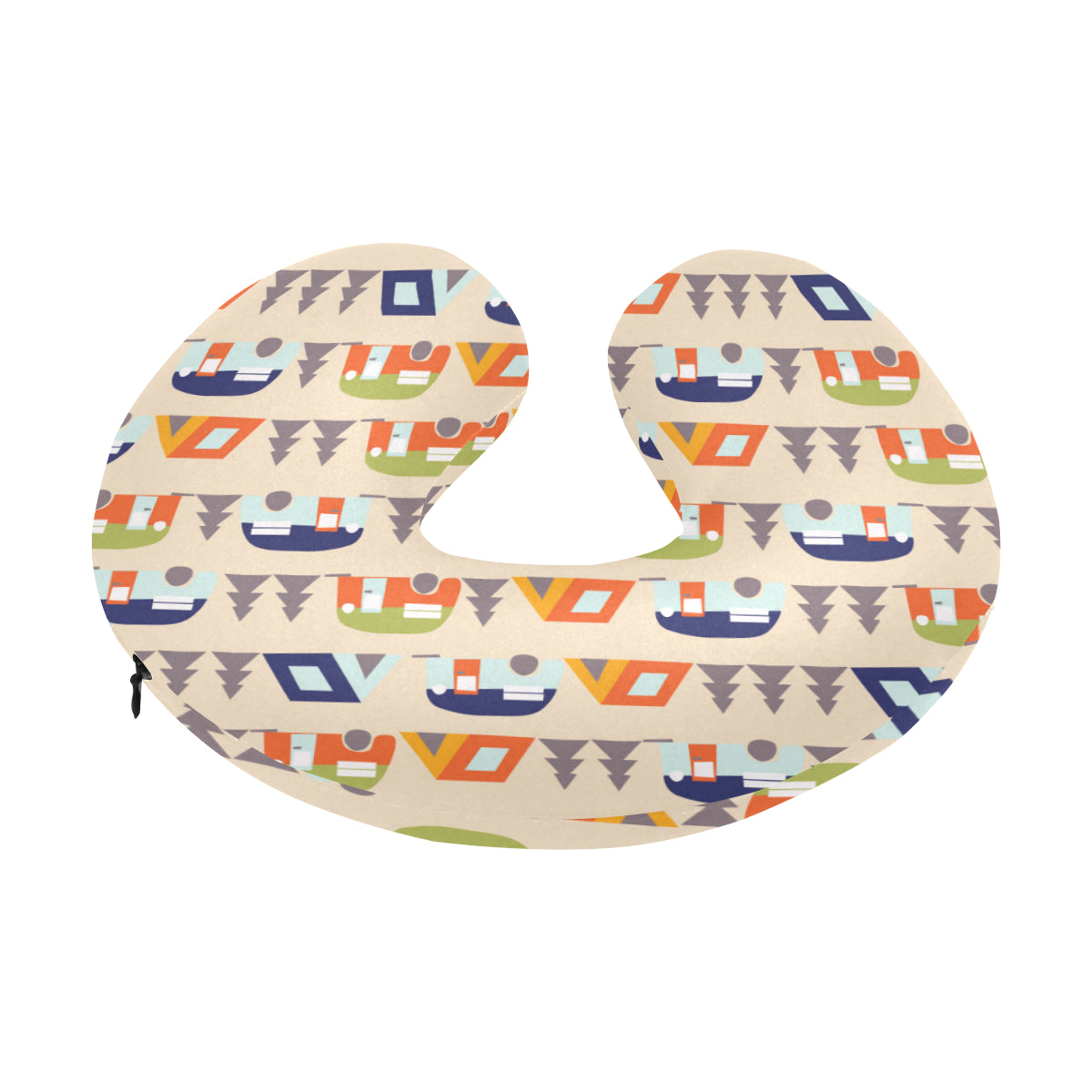 Camper Tent Pattern Print Design 03 U-Shaped Travel Neck Pillow