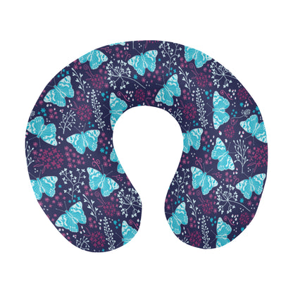 Butterfly Pattern Print Design 011 U-Shaped Travel Neck Pillow