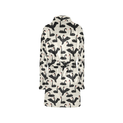 Swan Print Design LKS402 Women's Fleece Robe