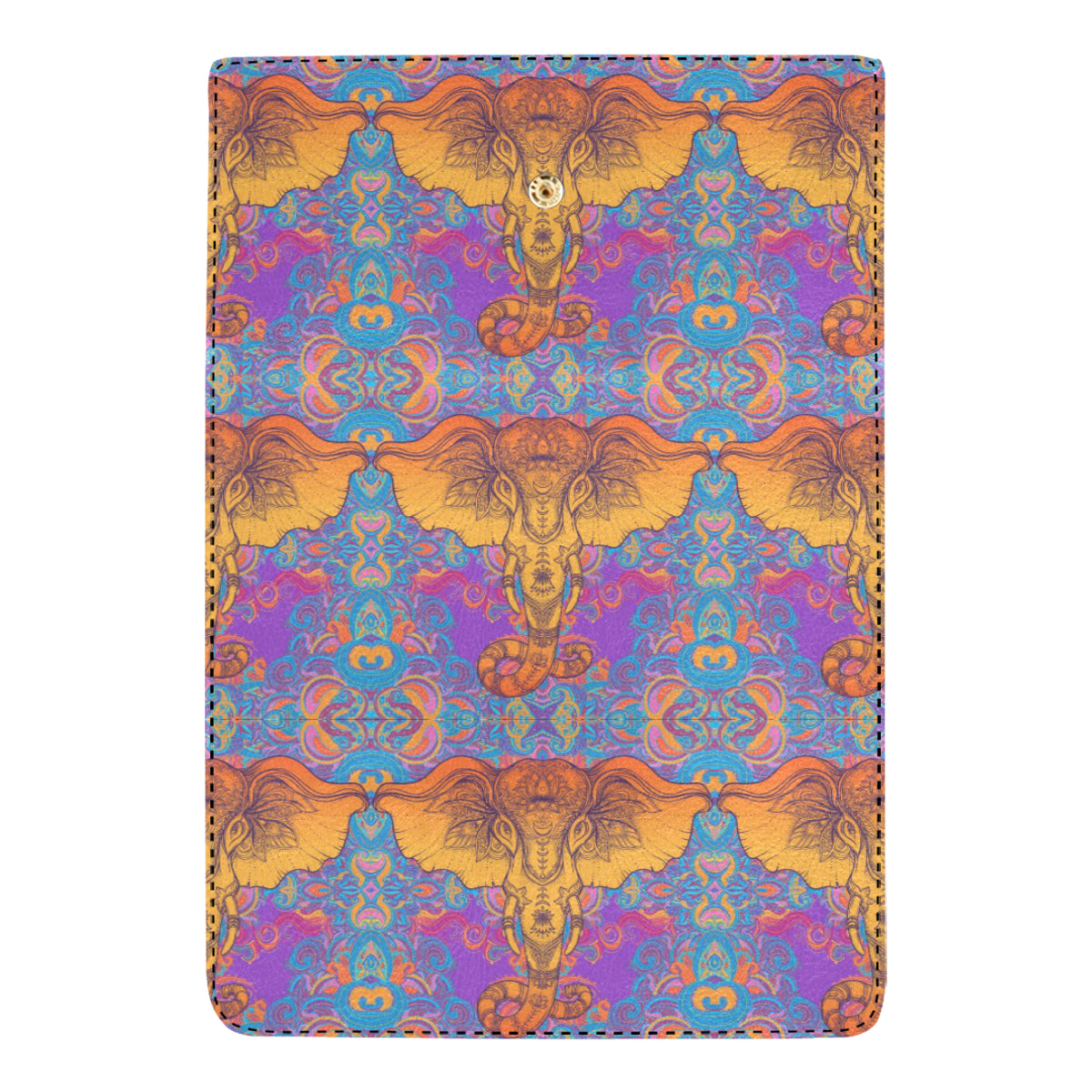 Gold Elephant Indian Women's Trifold Wallet