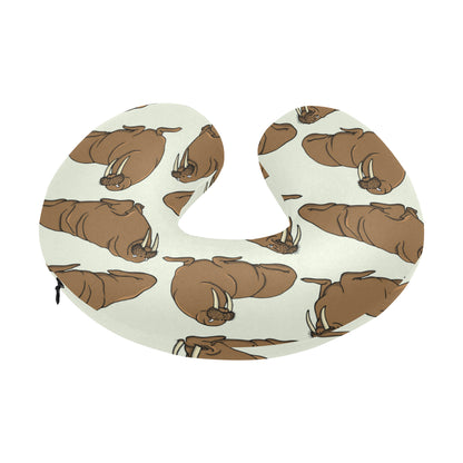 Walrus Pattern Print Design 03 U-Shaped Travel Neck Pillow