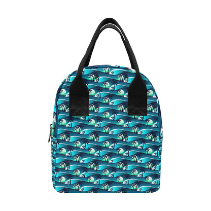 Beach Wave Design Print Insulated Lunch Bag