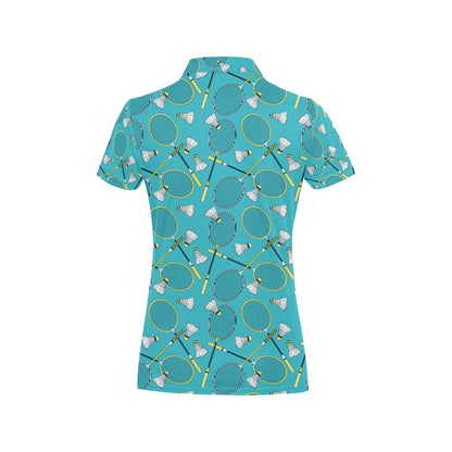 Badminton Pattern Print Design 06 Women's Polo Shirt
