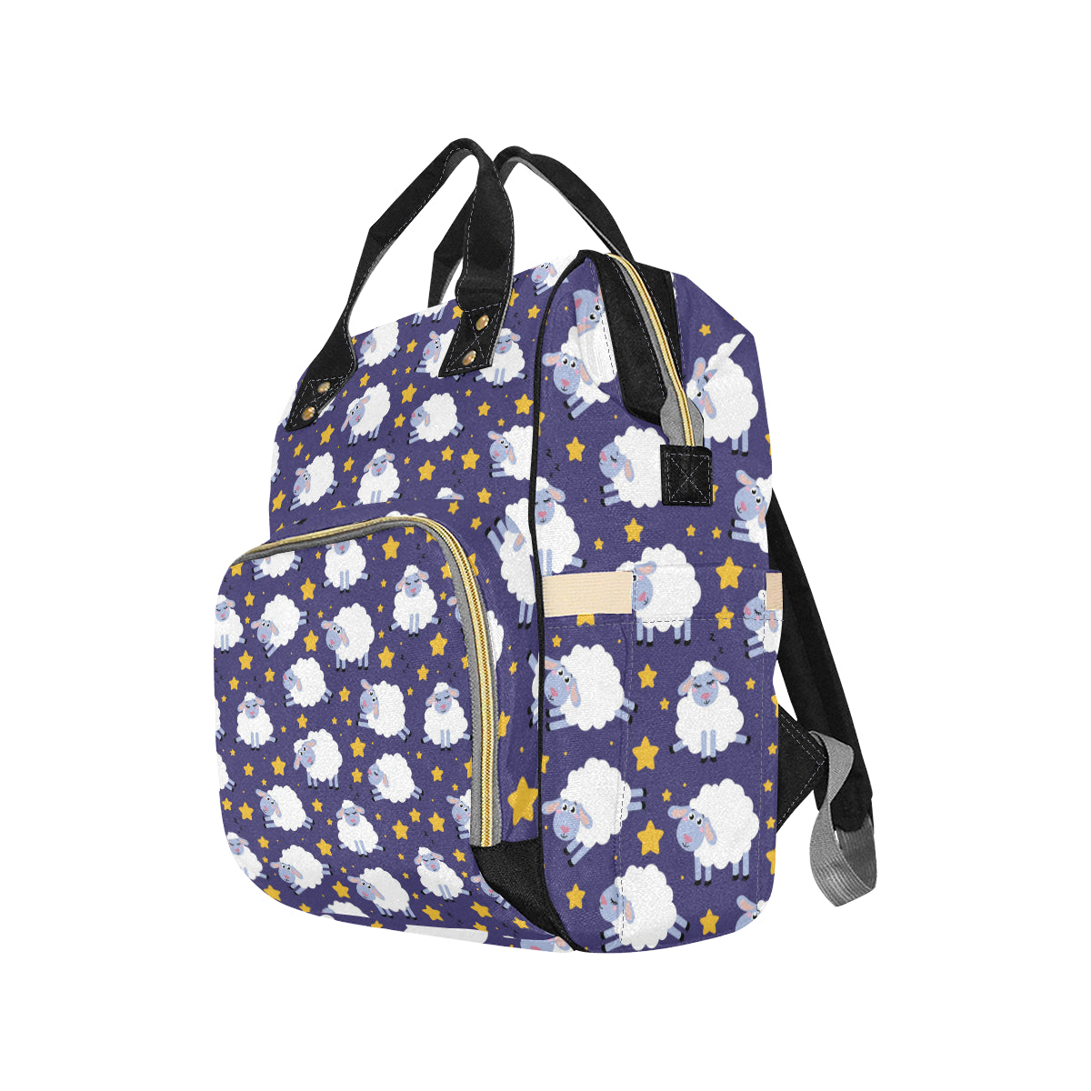 Sheep Pattern Print Design 03 Diaper Bag Backpack