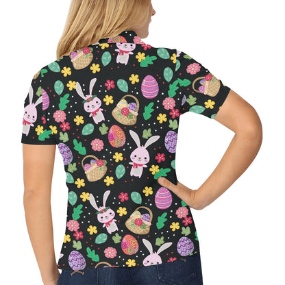 Easter Eggs Pattern Print Design RB05 Women's Polo Shirt
