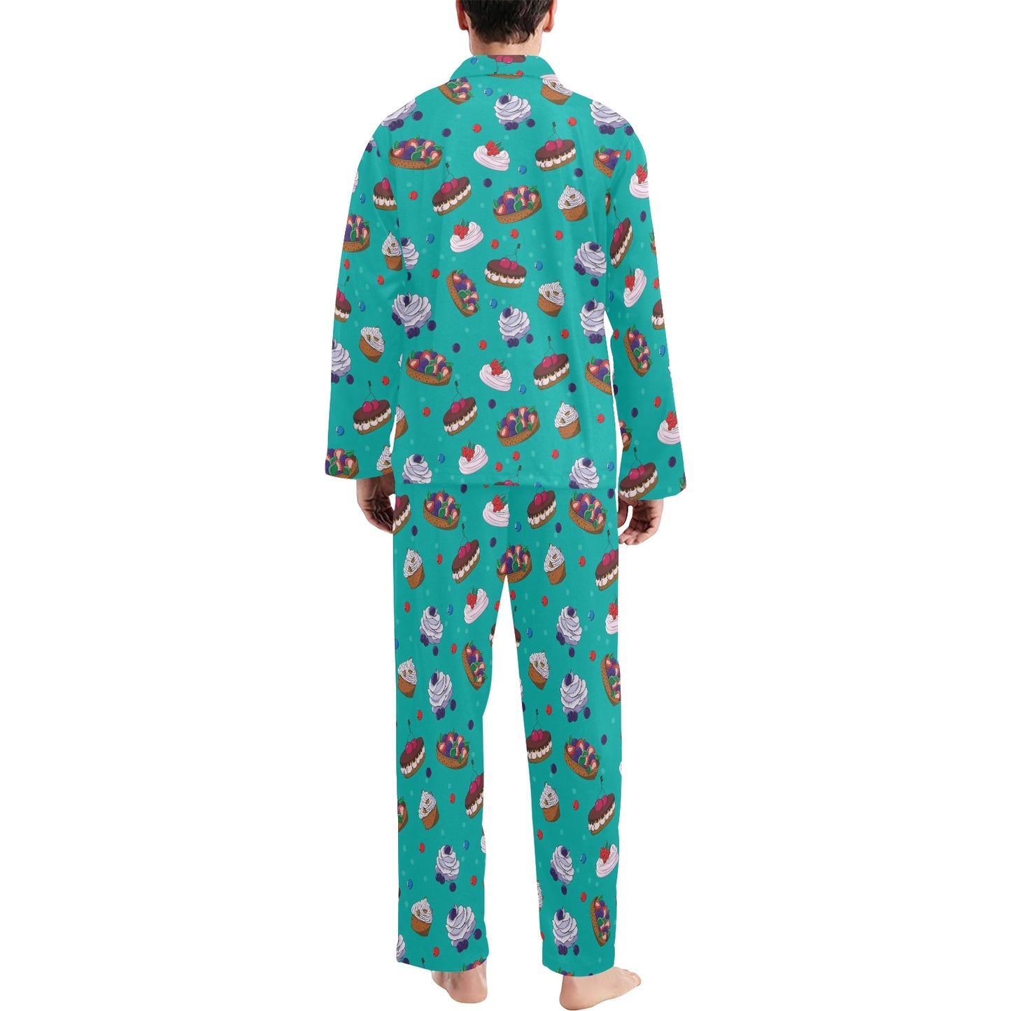 Cake Pattern Print Design 07 Men's Long Pajama Set