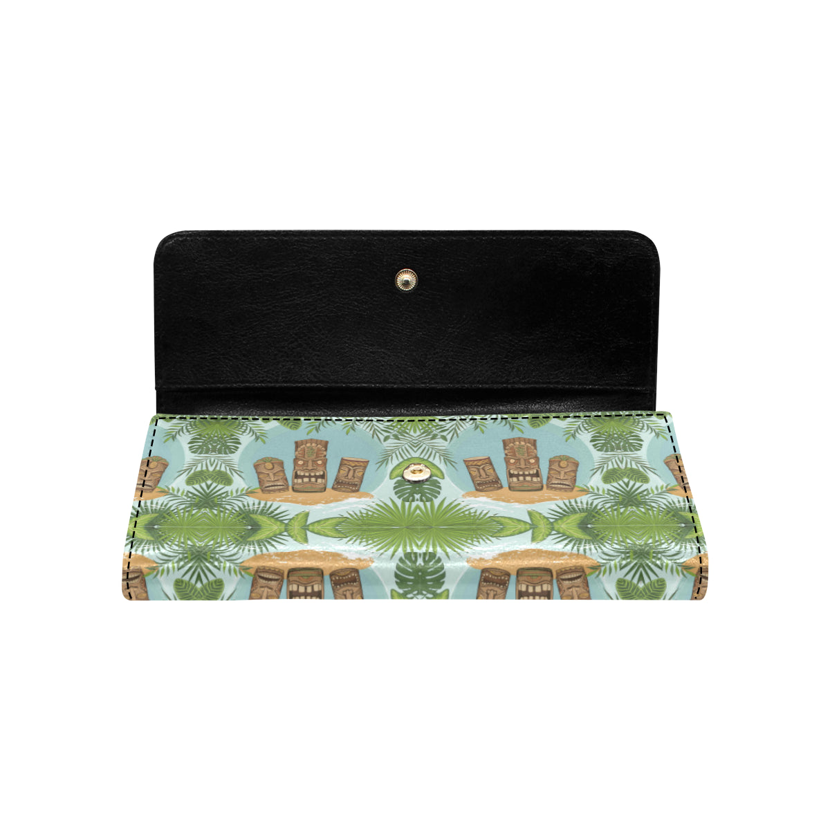 Tiki Wood Island Women's Trifold Wallet