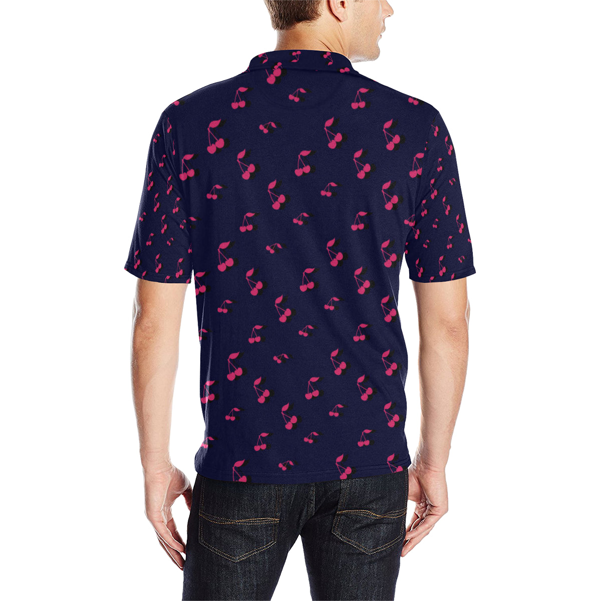 Cherry Pattern Print Design 02 Men Polo Shirt