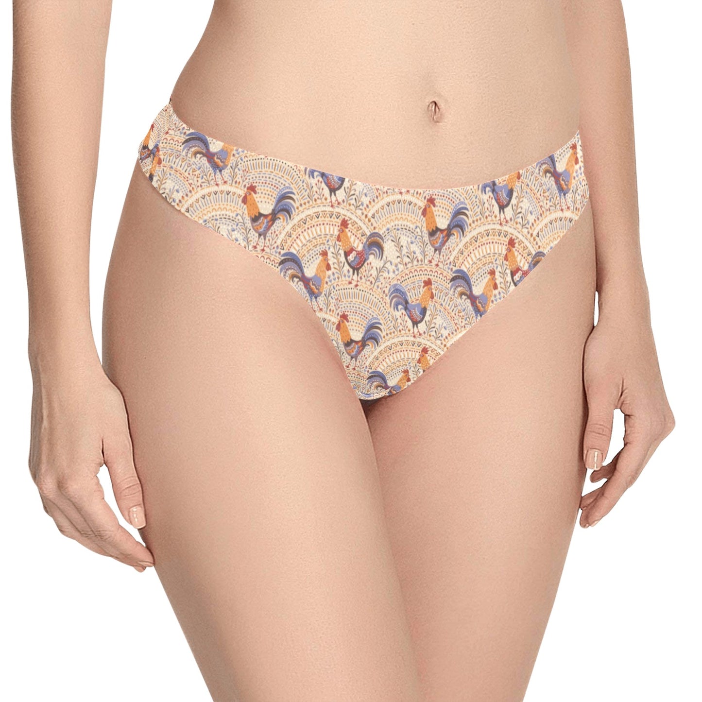 Chicken Boho Style Pattern Women's Thongs
