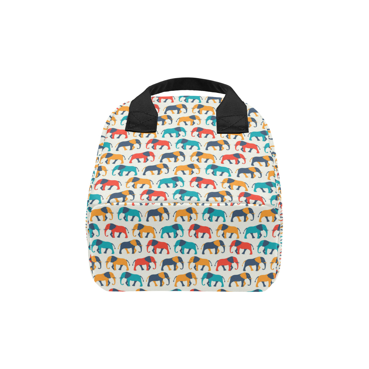 Elephant Colorful Print Pattern Insulated Lunch Bag