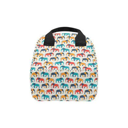 Elephant Colorful Print Pattern Insulated Lunch Bag