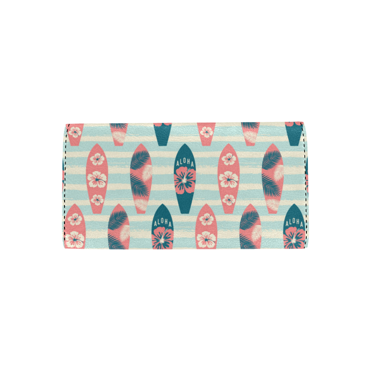 Aloha Hawaii Surfboard Pattern Print Design 02 Women's Trifold Wallet