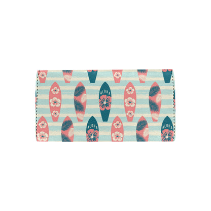 Aloha Hawaii Surfboard Pattern Print Design 02 Women's Trifold Wallet