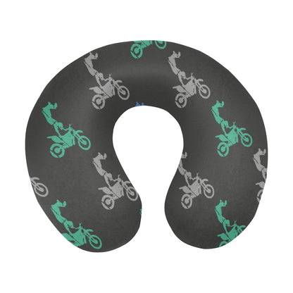 Motocross Pattern Print Design 02 U-Shaped Travel Neck Pillow