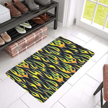 Flame Fire Yellow Pattern Rubber Doormat