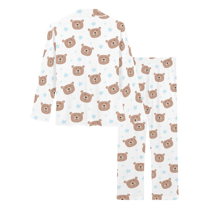 Bear Pattern Print Design BE02 Women's Long Pajama Set