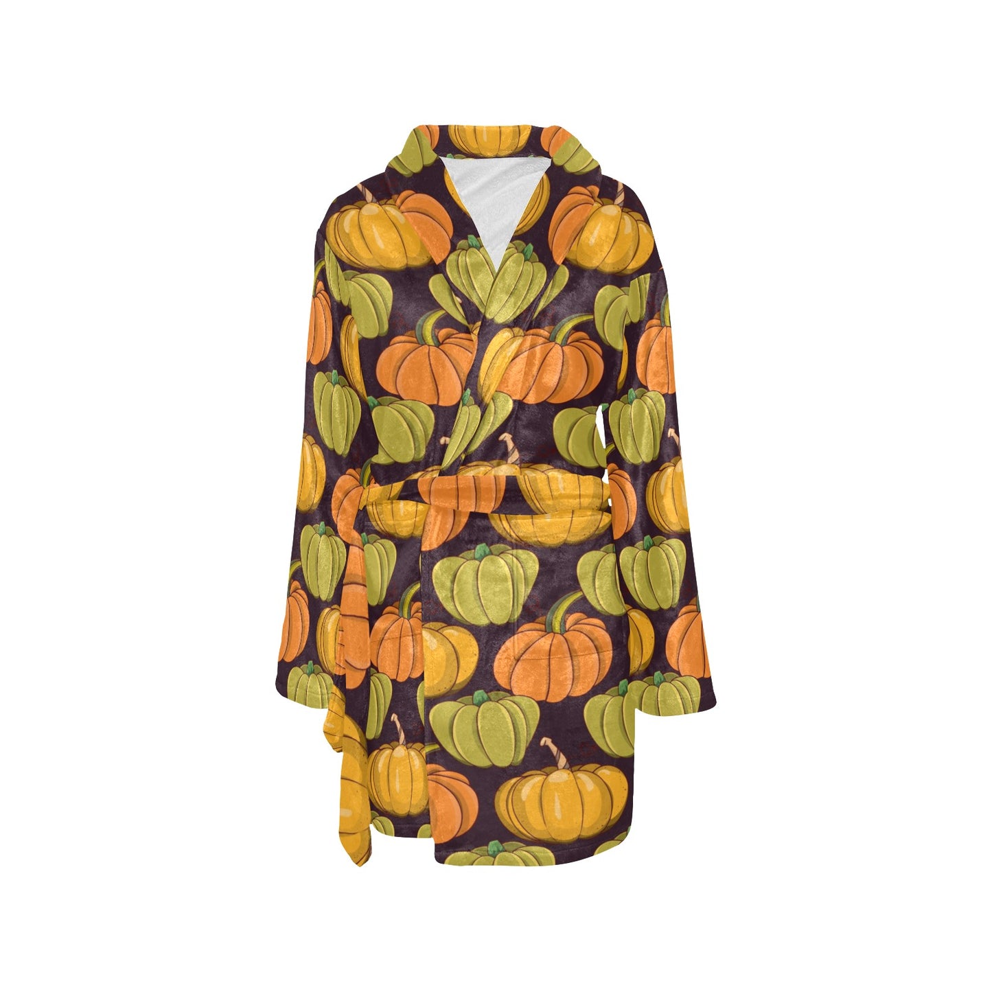 Pumpkin Pattern Print Design A01 Women's Fleece Robe