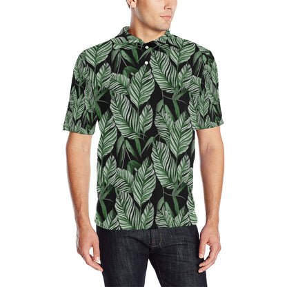 Palm Leaves Pattern Print Design PL09 Men Polo Shirt