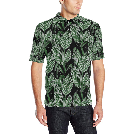 Palm Leaves Pattern Print Design PL09 Men Polo Shirt
