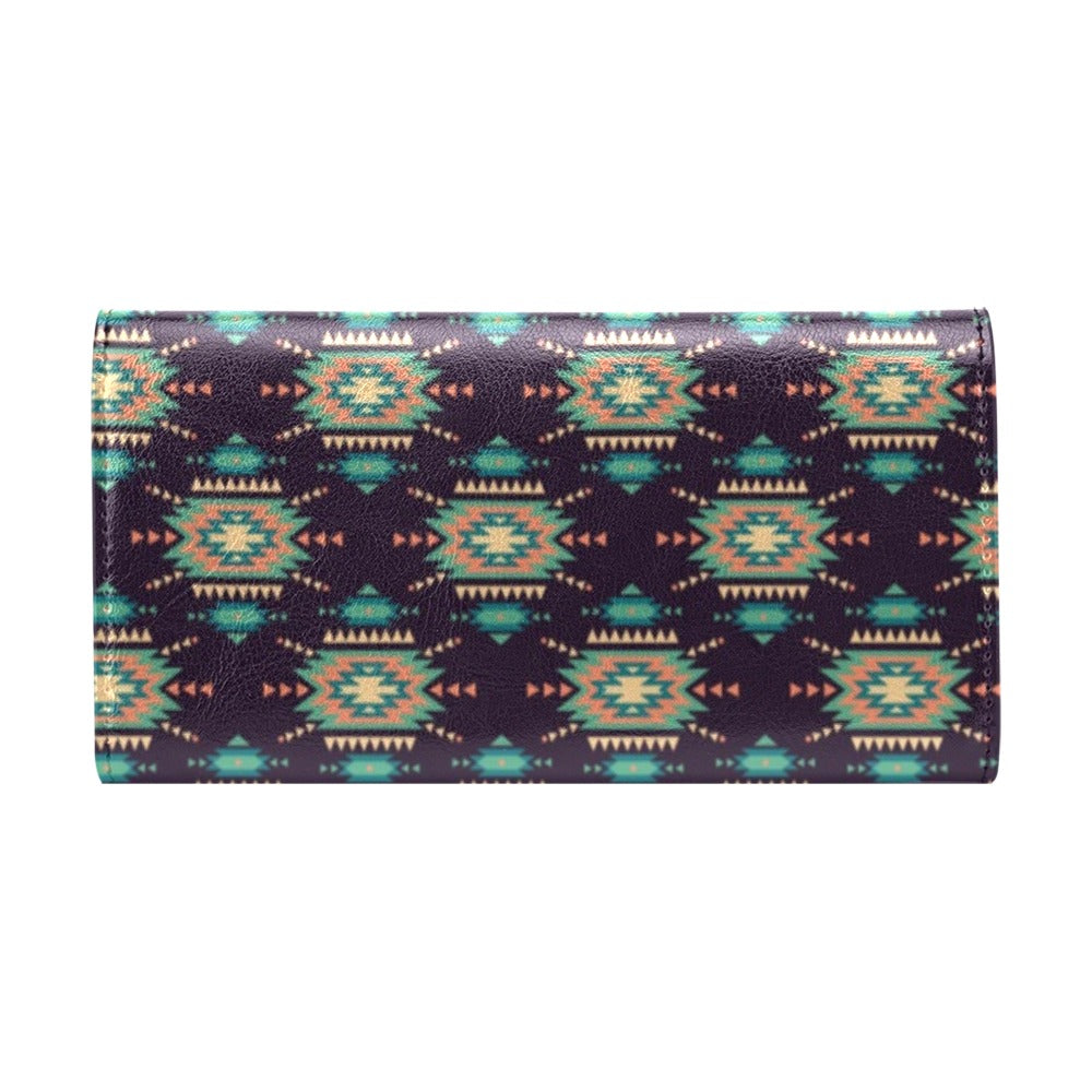 Navajo Geometric Style Print Pattern Women's Trifold Wallet