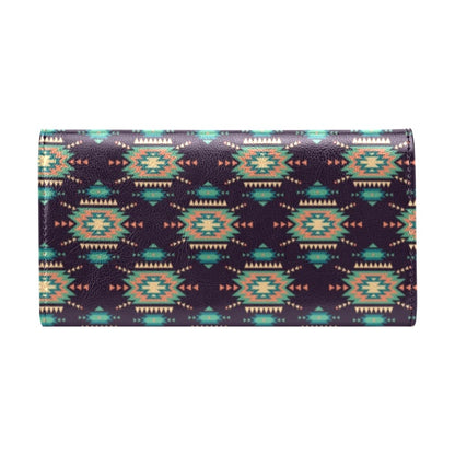 Navajo Geometric Style Print Pattern Women's Trifold Wallet