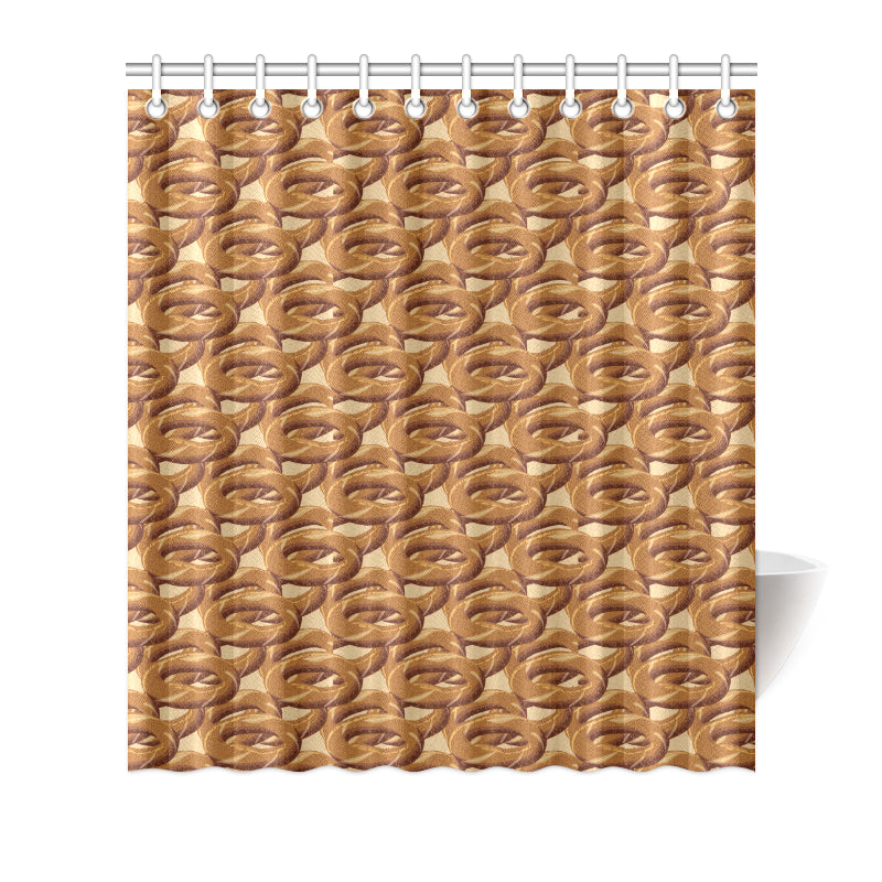 Bagel Pattern Print Design 02 Shower Curtain