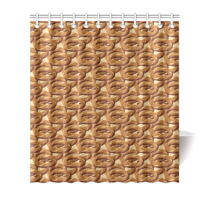 Bagel Pattern Print Design 02 Shower Curtain
