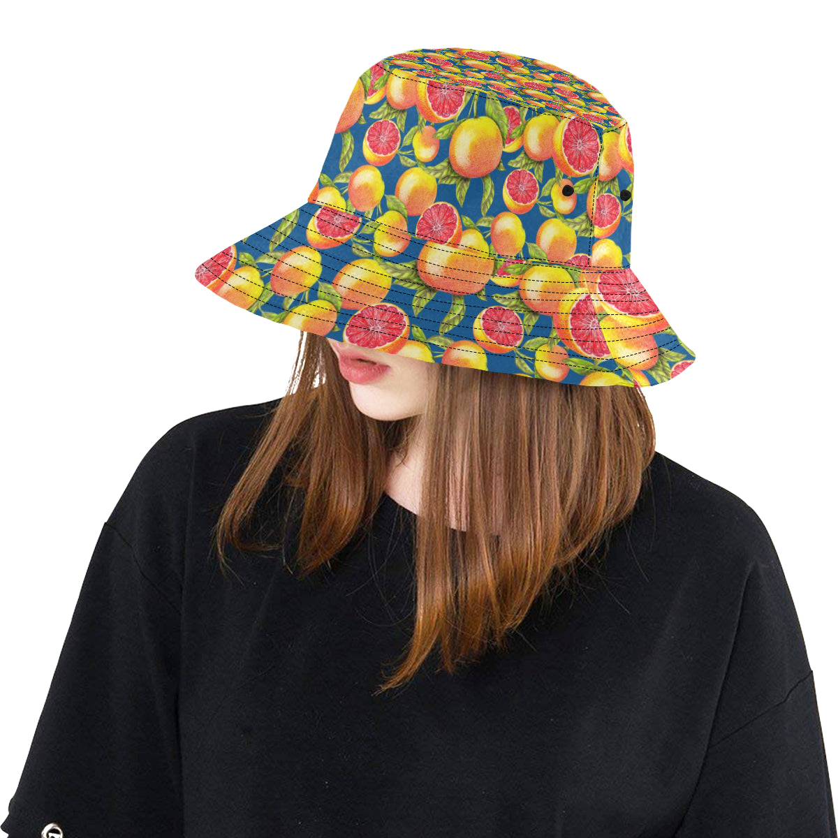 Grapefruit Pattern Print Design GF04 Unisex Bucket Hat