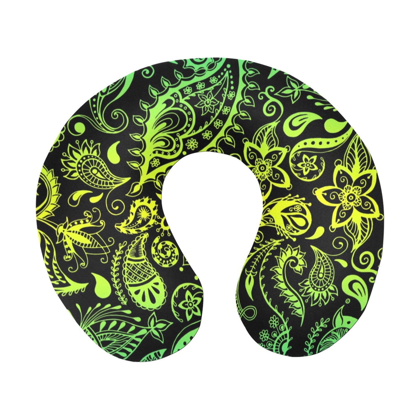Paisley Green Design Print U-Shaped Travel Neck Pillow