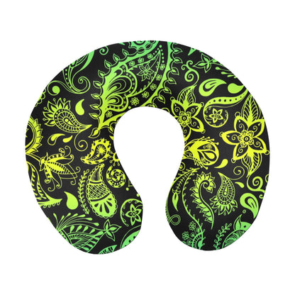 Paisley Green Design Print U-Shaped Travel Neck Pillow