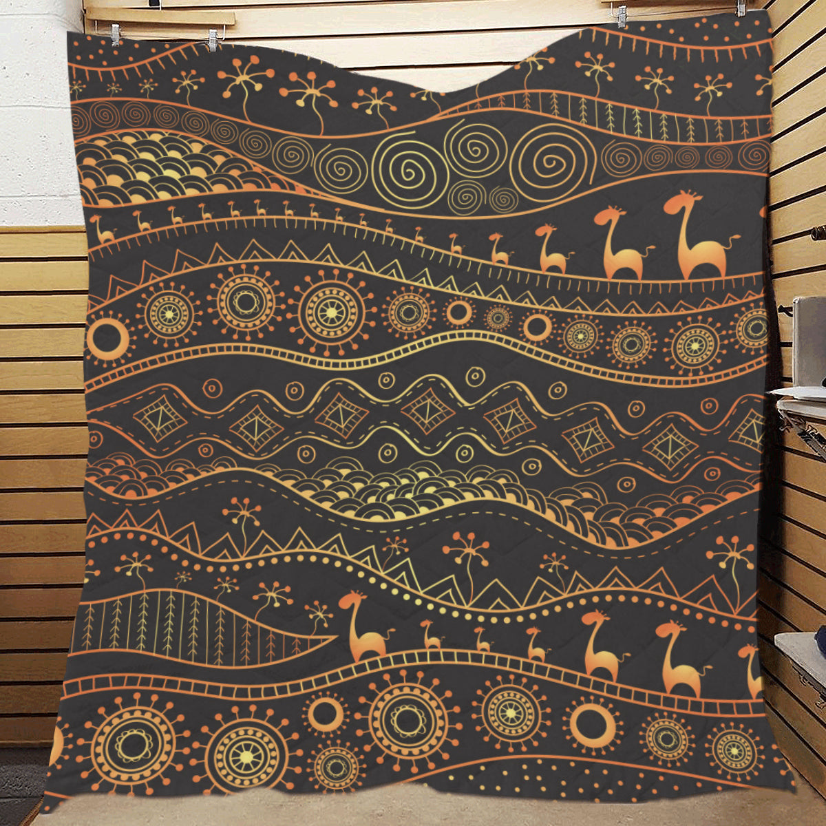 Gold African Design Premium Quilt