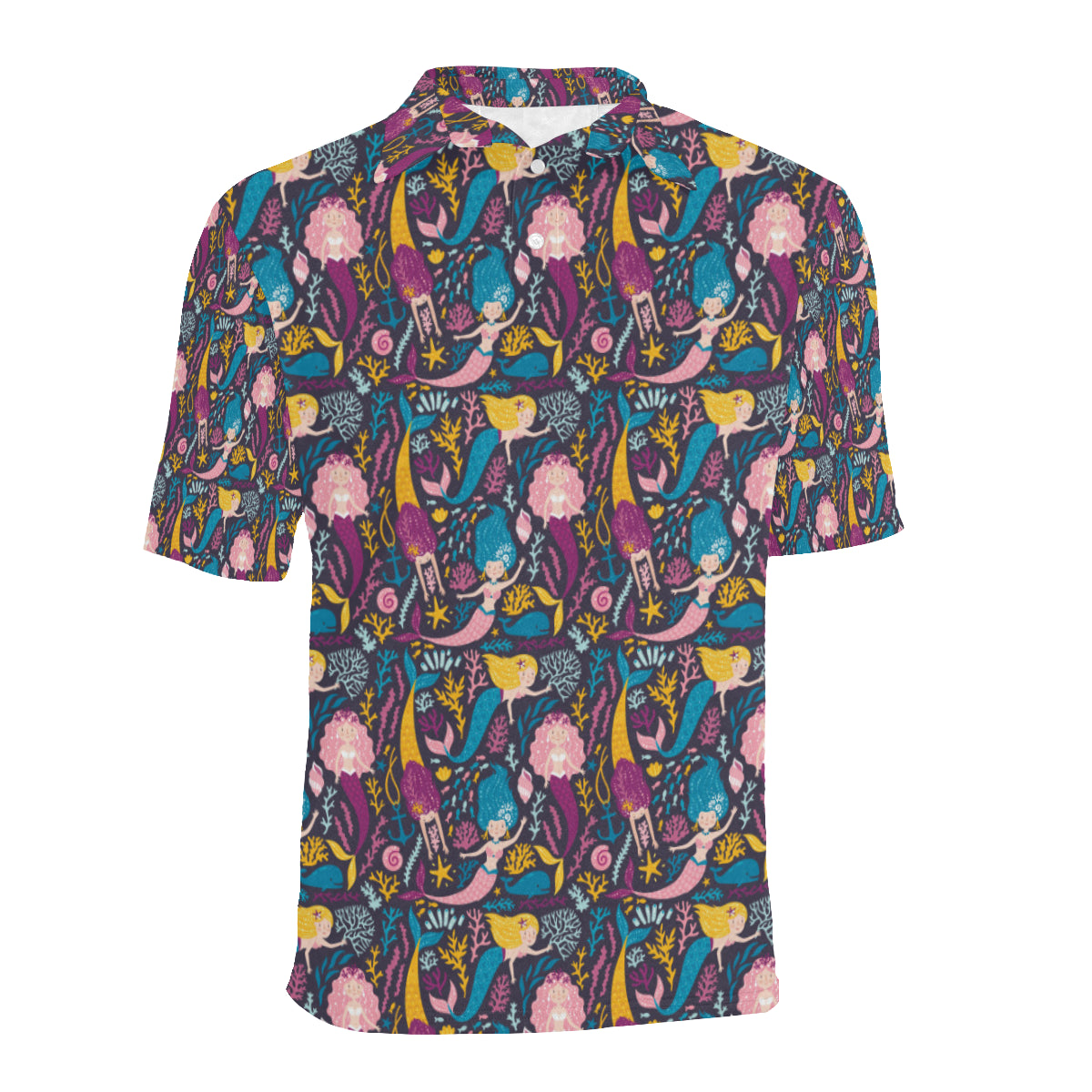 Mermaid Pattern Print Design 08 Men Polo Shirt