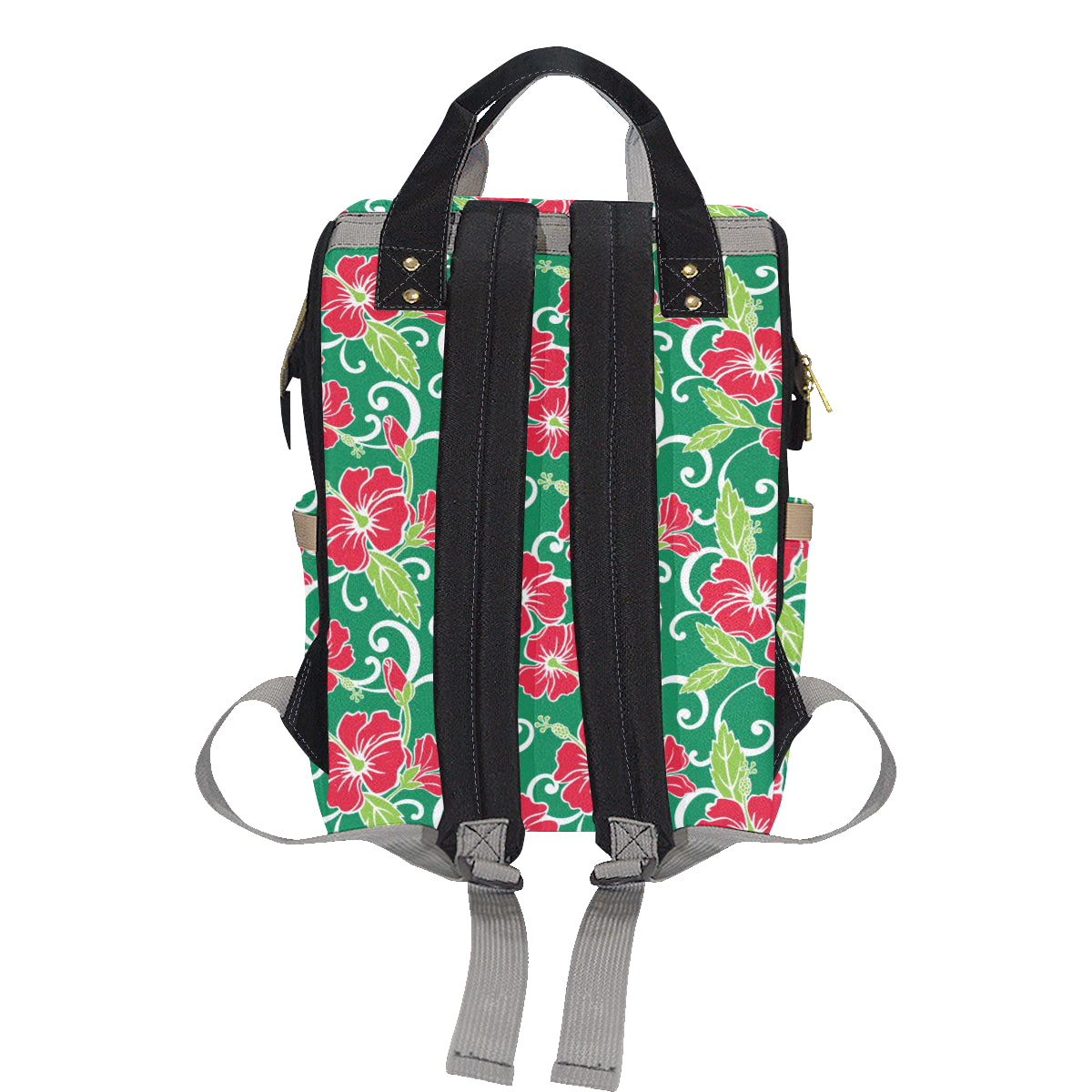 Red Hibiscus Pattern Print Design HB019 Diaper Bag Backpack