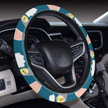 Cockatoo Print Design LKS401 Steering Wheel Cover with Elastic Edge