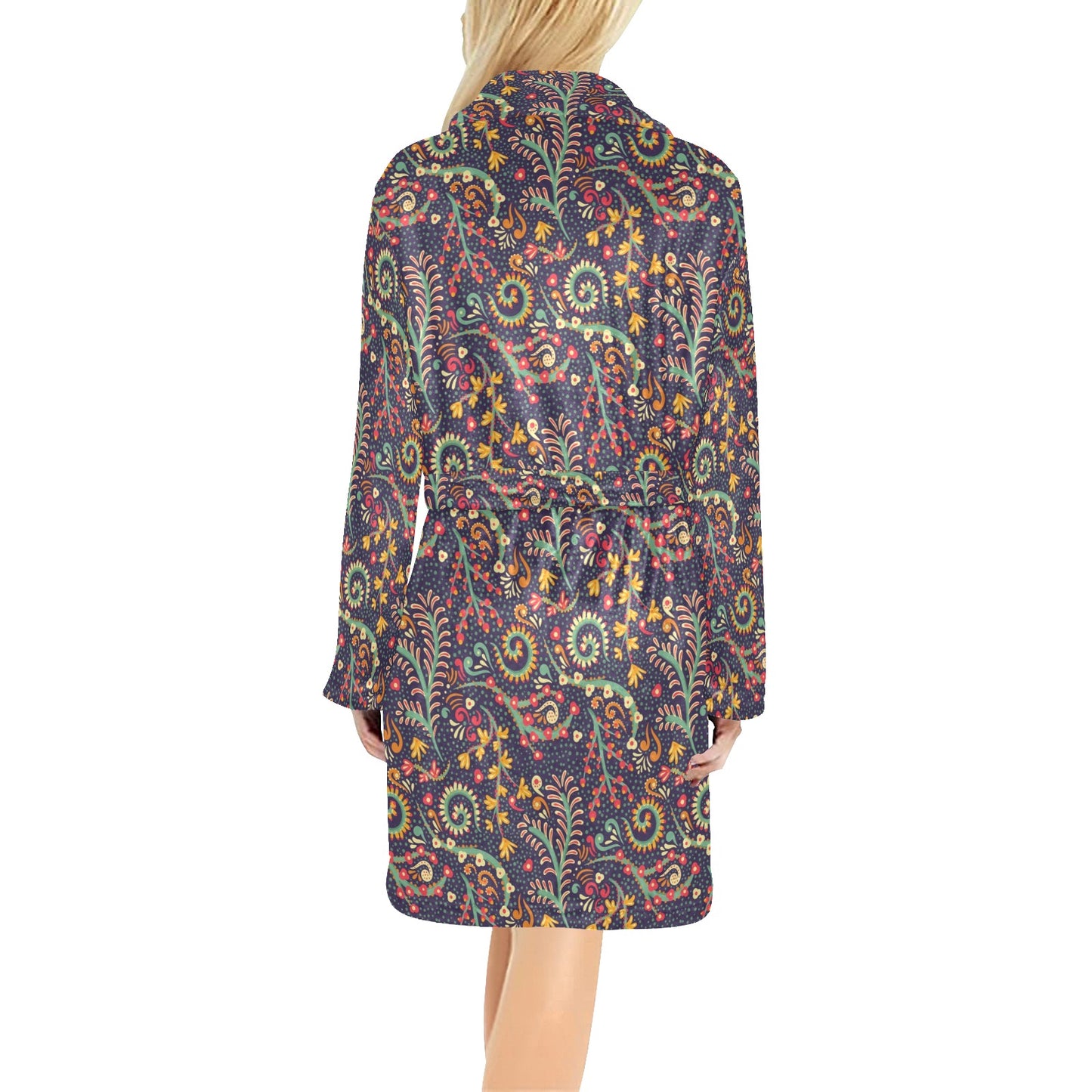 Bohemian Pattern Print Design 08 Women's Fleece Robe