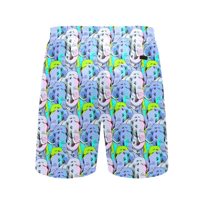 Elephant Art color Print Pattern Men's Swim Trunks Beach Shorts