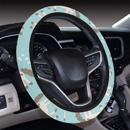 Horse Cute Print Design LKS306 Steering Wheel Cover with Elastic Edge