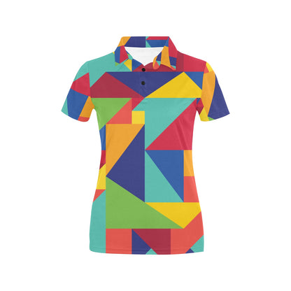 Mosaic Pattern Print Design 01 Women's Polo Shirt