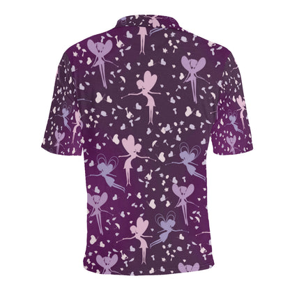 Fairy Pink Print Pattern Men Polo Shirt