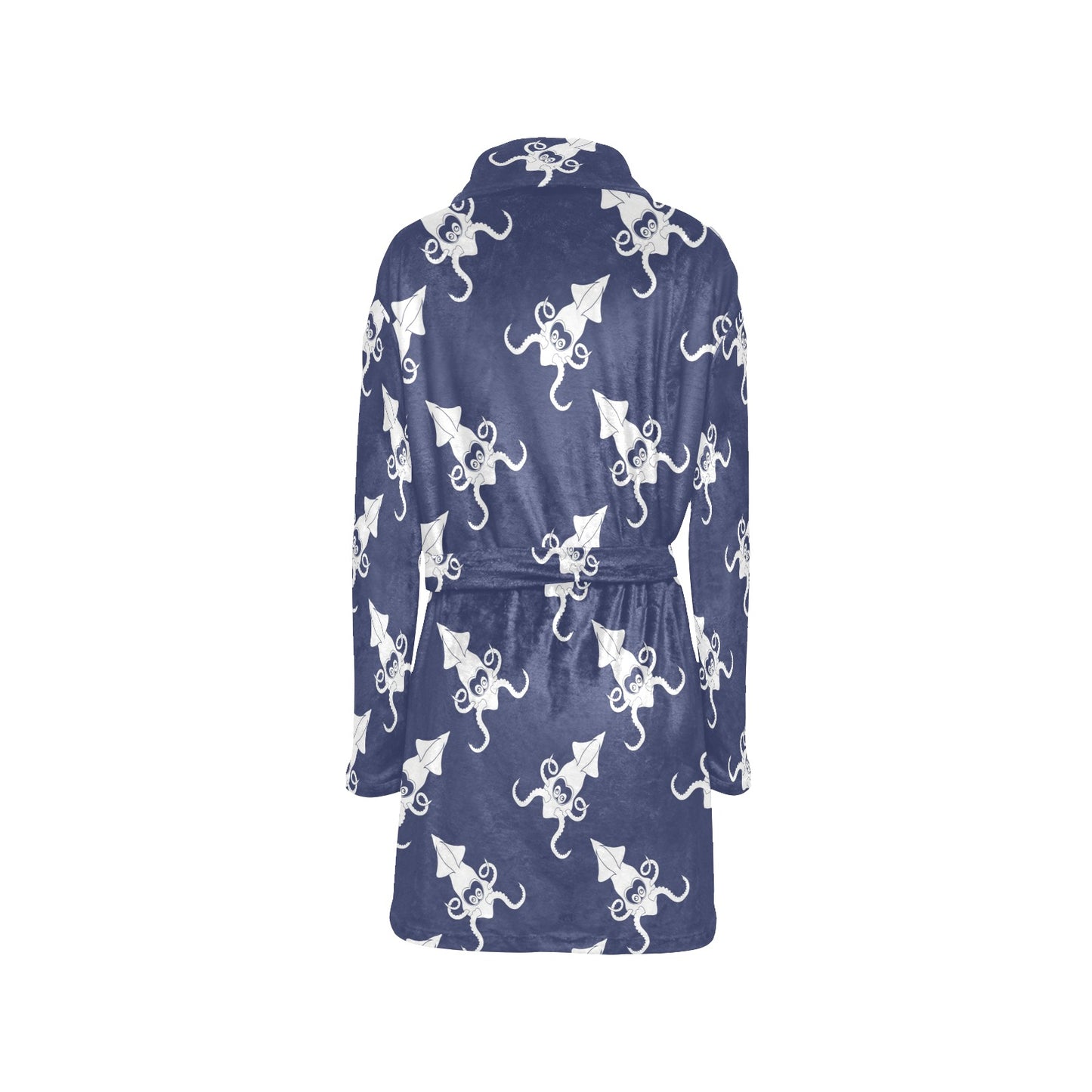 Giant Squid Pattern Print Design 02 Women's Fleece Robe