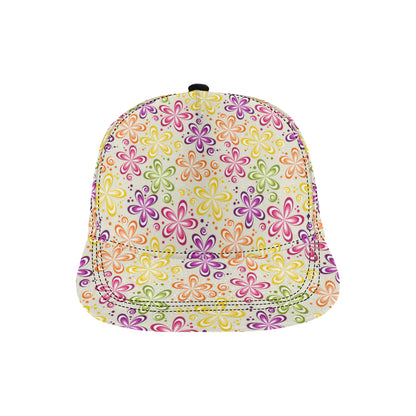Flower Power Colorful Design Print Snapback Cap