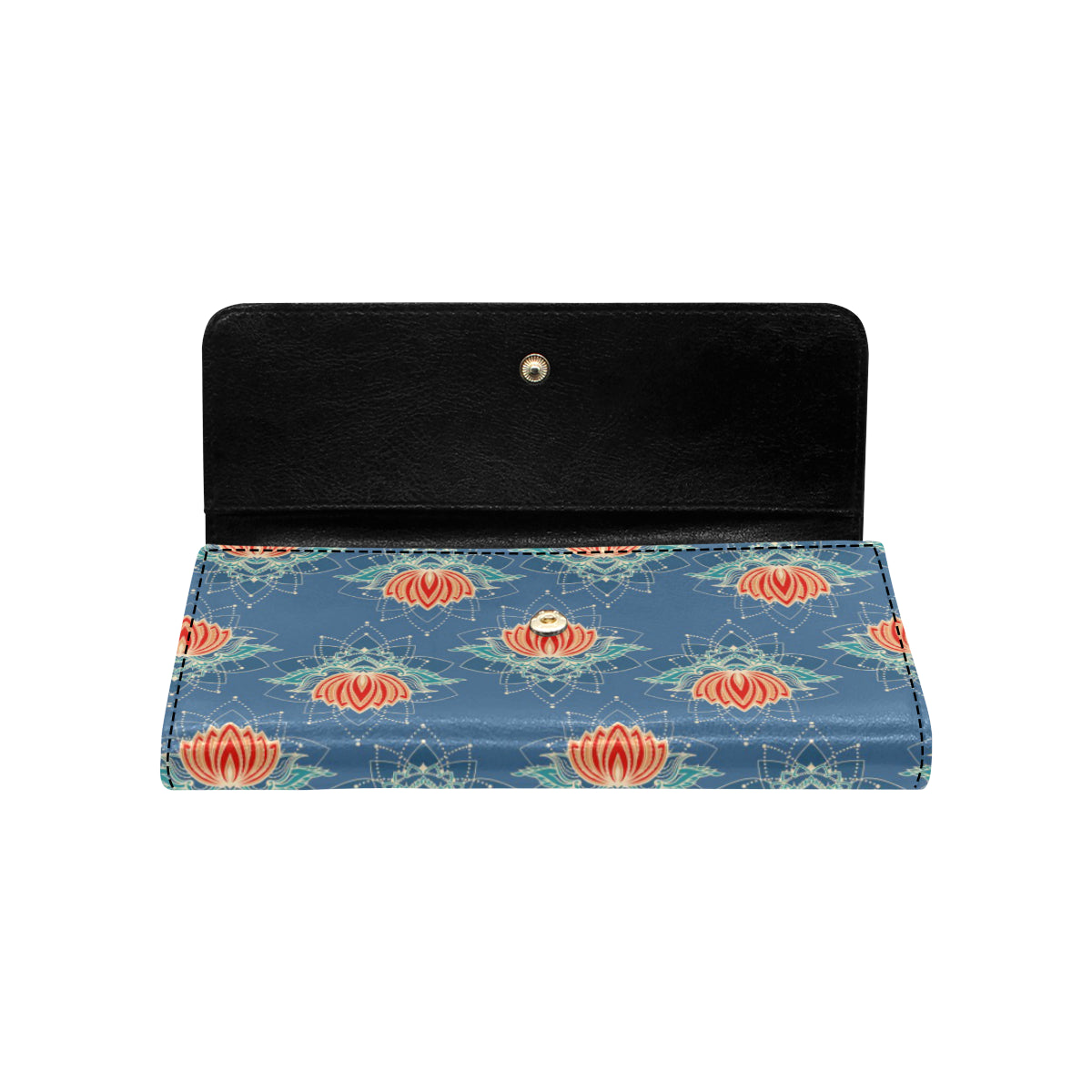 lotus Boho Pattern Print Design LO07 Women's Trifold Wallet