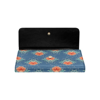 lotus Boho Pattern Print Design LO07 Women's Trifold Wallet